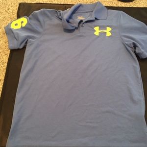 Blue Youth Large Heatgear Under Armour Polo Shirt